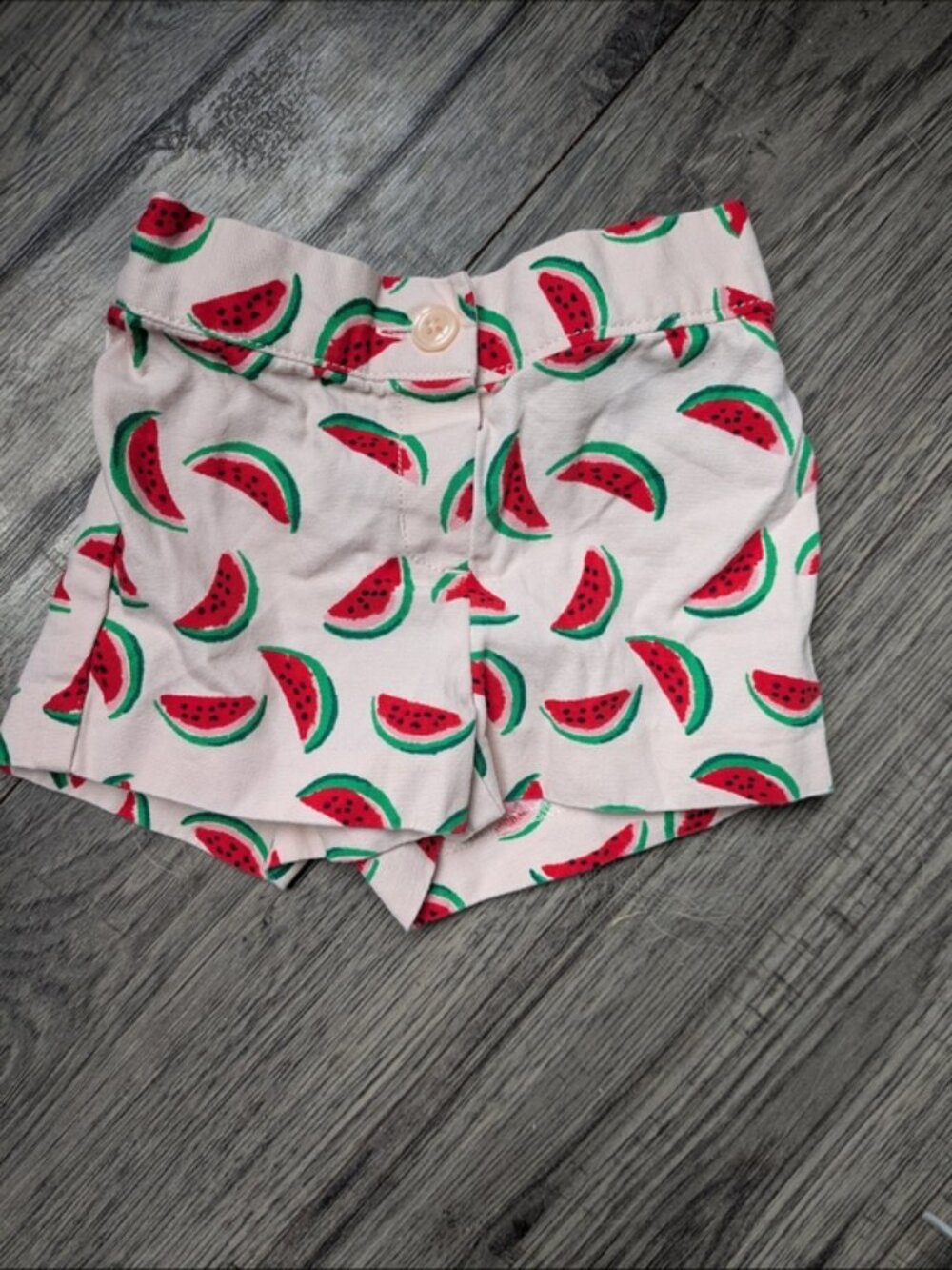 Janie and Jack Baby Girl Light Pink Watermelon Short Size  6-12 Months